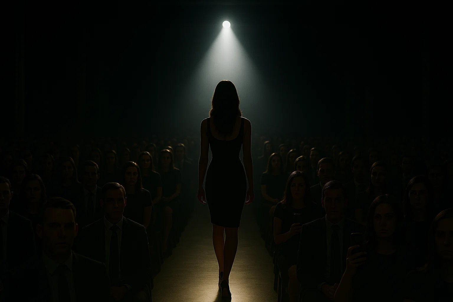 A private room, every eye on her